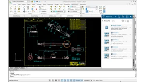 DraftSight Interface with Mechanical Technical Drawing